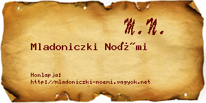 Mladoniczki Noémi névjegykártya